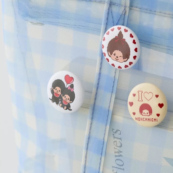 BNWT super cute Monchichi button pin set of 3 - Picture 2 of 2